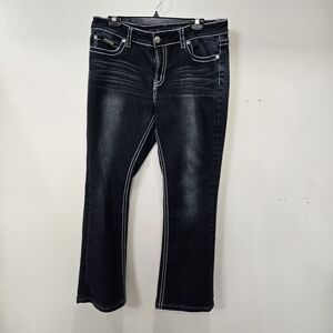 Warehouse One Dark Wash Boot Cut Denim Jeans Cotton Size 32